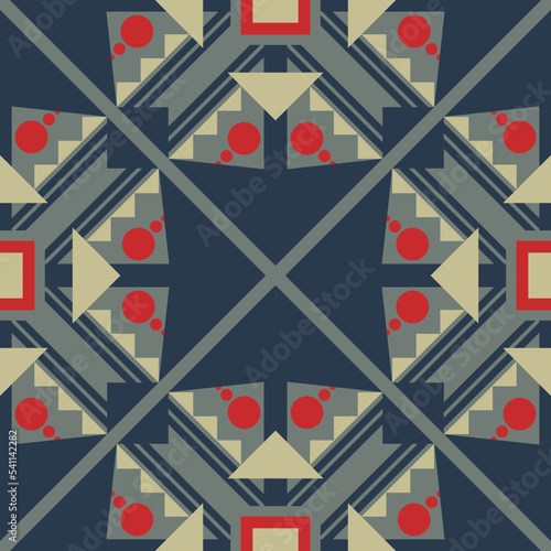 patterned azulejo floor tiles. Abstract geometric background. Vector illustration, seamless mediterranean pattern. Portuguese floor tiles azulejo design. Floor cement talavera tiles collection