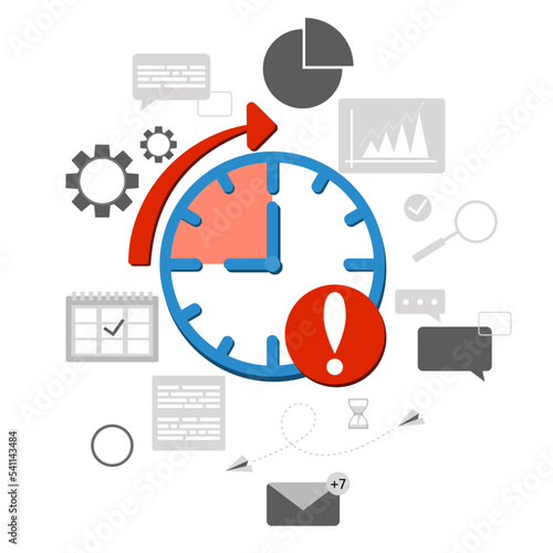 Concept for time management, targeting, work planning and timing. Time management planning, organization and control for effiecient succesful and profitable business. 