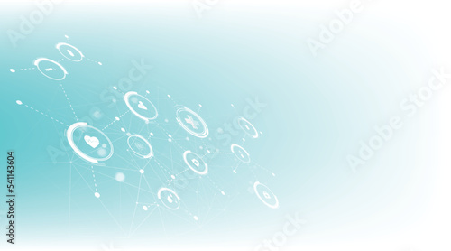 Healthcare and Science Icon on blue background.Medical Innovation Concept.