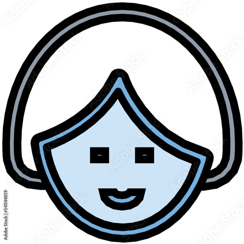 Female Child Avatar Colored Line Icon