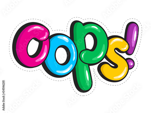 Oops sticker for banner, chat, web page, poster