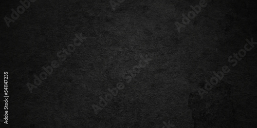 Dark black wall stone grunge textured concrete background. Panorama dark grey black slate background or texture. Vector black concrete texture. Stone wall background.