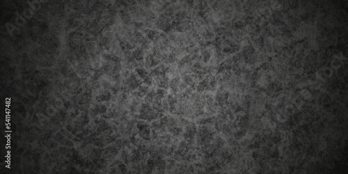 Dark black wall stone grunge textured concrete background. Panorama dark grey black slate background or texture. Vector black concrete texture. Stone wall background.