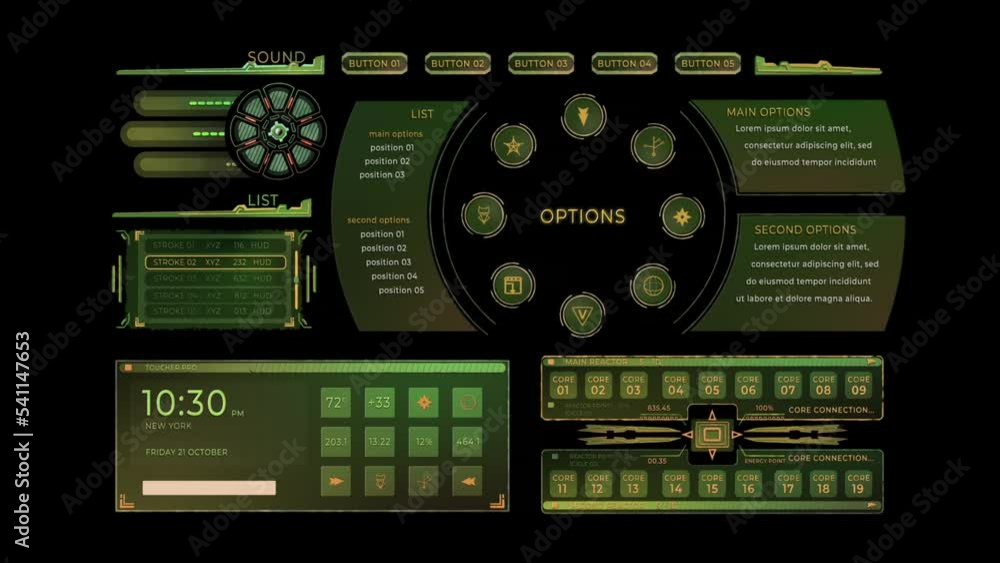 stylish futuristic screen, animated hud element in a sci fi setting with alpha stylish futuristic screen, animated hud element in a sci fi setting with alpha