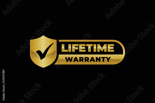 Life time warranty stamp label vector