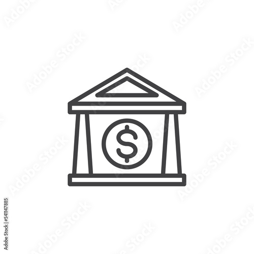 Investment bank line icon