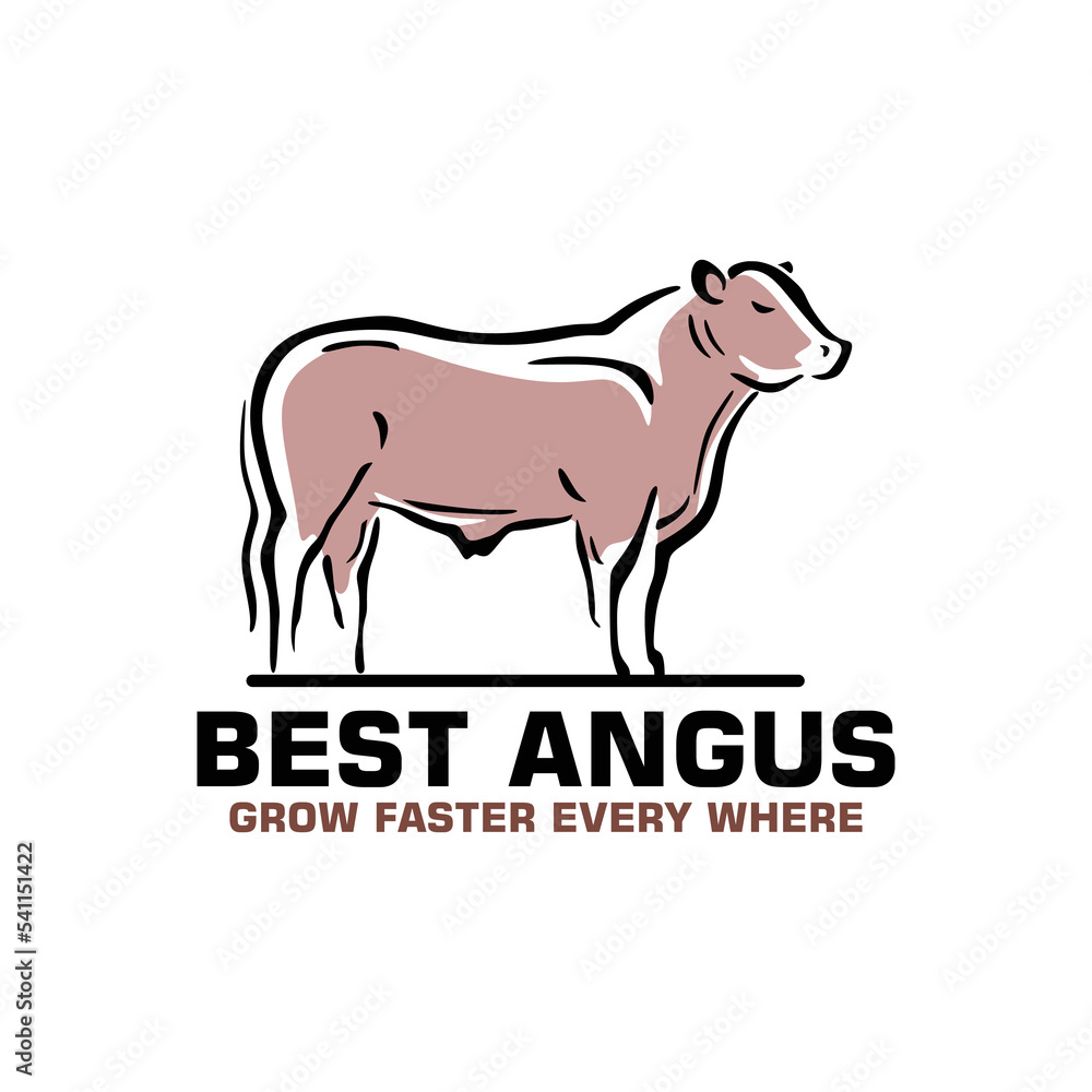 abstract cattle logo, silhouette of smart animal standing vector illustrations abstract cattle logo, silhouette of smart animal standing vector illustrations