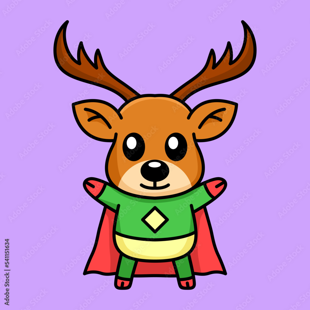 Vector illustration of a cute and adorable deer Vector illustration of a cute and adorable deer
