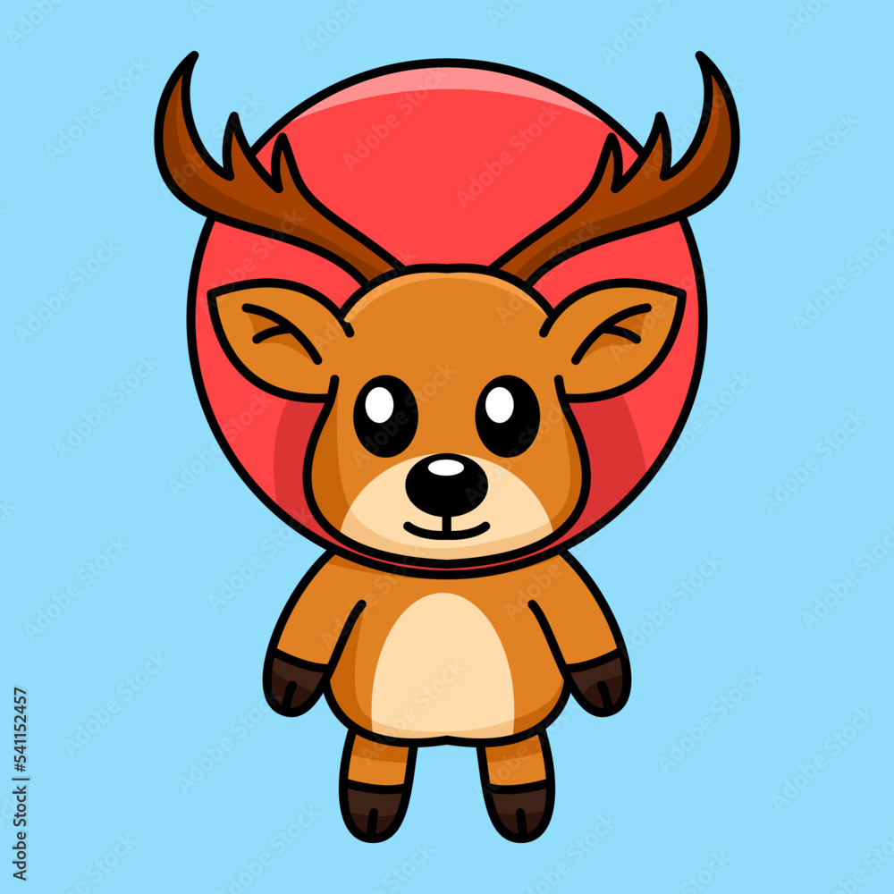 Vector illustration of a cute and adorable deer