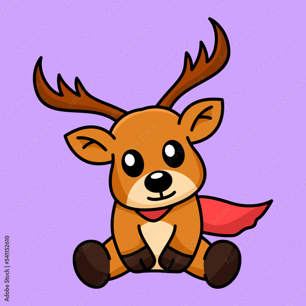 Vector illustration of a cute and adorable deer Vector illustration of a cute and adorable deer