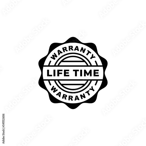 Life time warranty stamp label vector