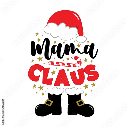 Mama Claus - funny decoation with Santa's hat ,candy cane and boots.