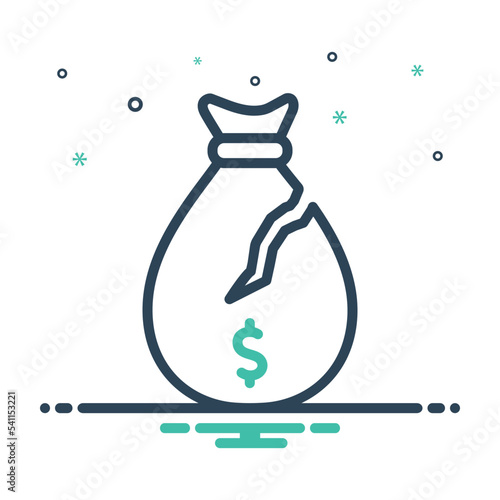 Mix icon for losses money