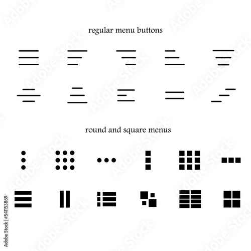 Menu buttons кнопки бургер меню для поиска по сайту