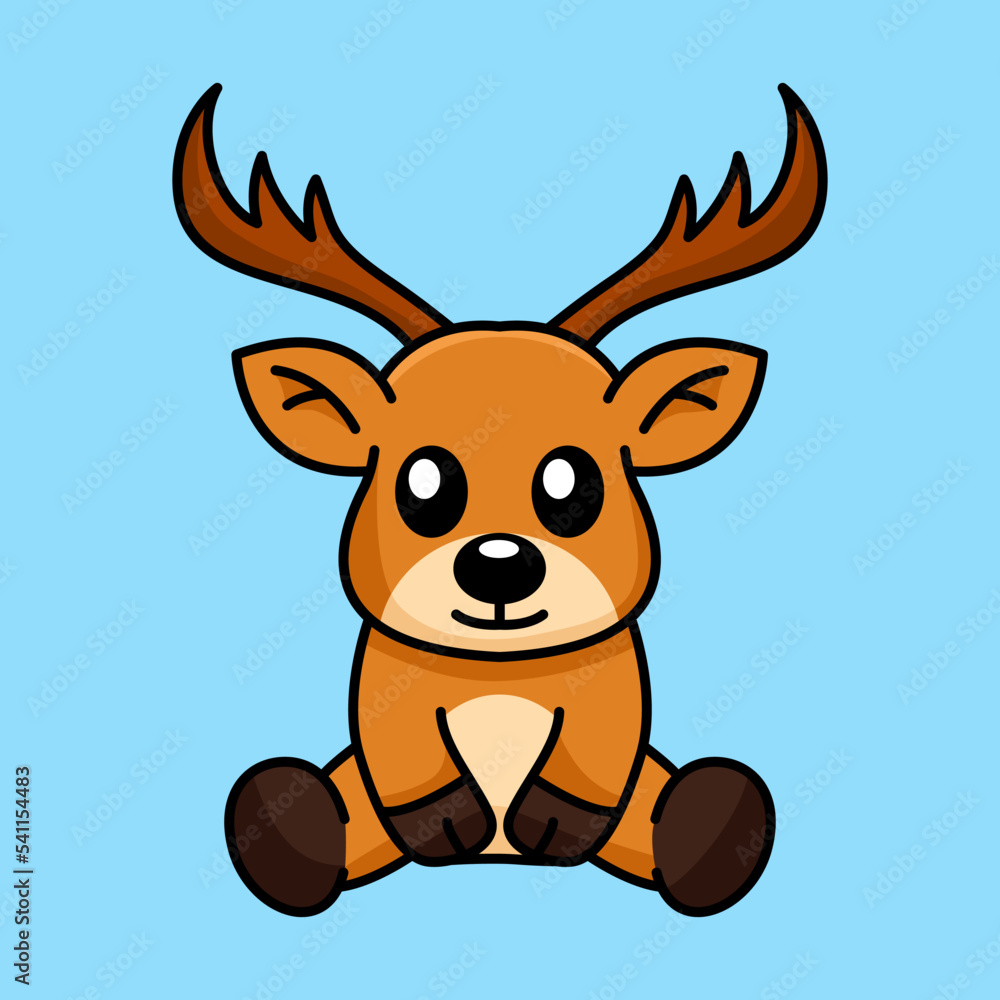 Vector illustration of a cute and adorable deer Vector illustration of a cute and adorable deer