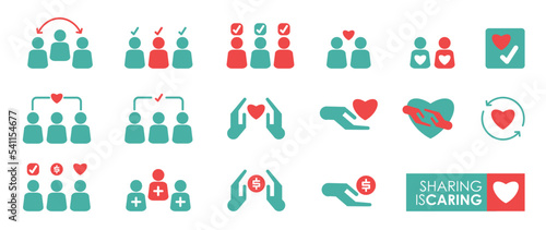 sharing is caring icon Silhouette, Included icons such as kind, care, help, share, good, support, and more.
