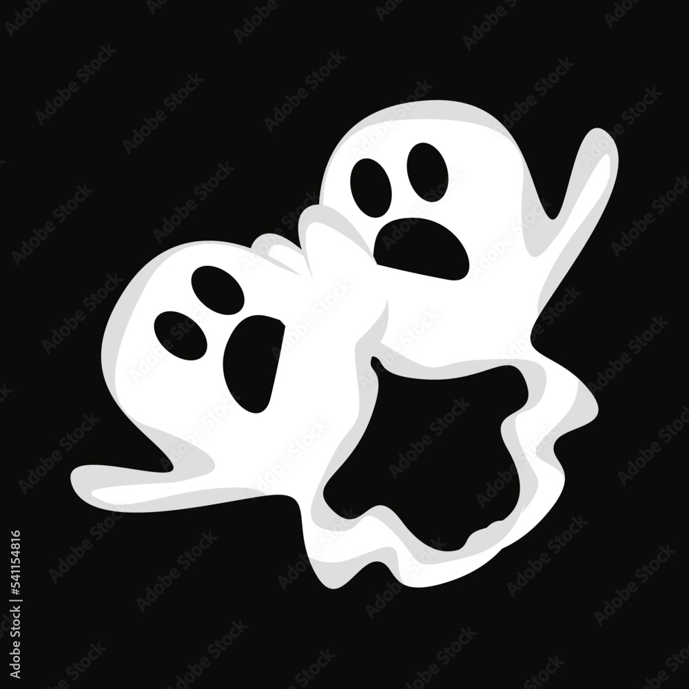 Fototapeta premium Ghost Logo Design, Halloween Icon, Halloween Costume Illustration, Celebration Banner Template