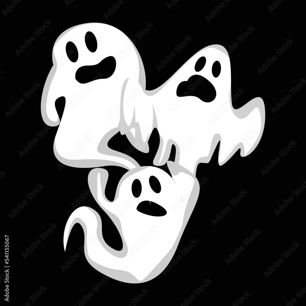 Ghost Logo Design, Halloween Icon, Halloween Costume Illustration, Celebration Banner Template Ghost Logo Design, Halloween Icon, Halloween Costume Illustration, Celebration Banner Template
