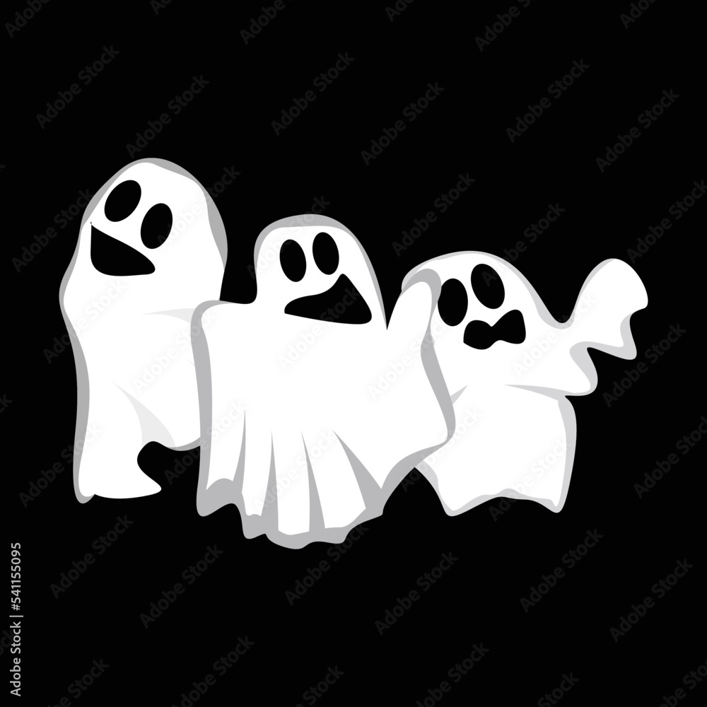 Fototapeta premium Ghost Logo Design, Halloween Icon, Halloween Costume Illustration, Celebration Banner Template