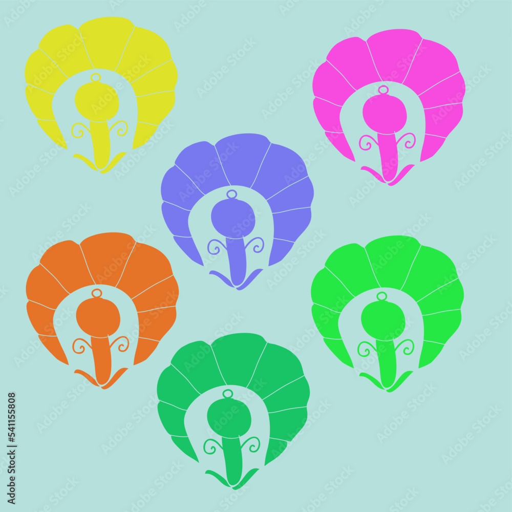 Naklejka premium Stylized colored floral composotion. Hand drawn.