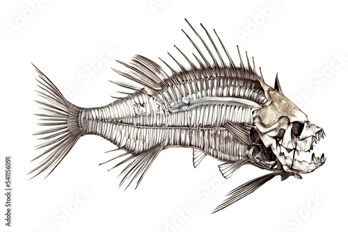 Fantastic fish skeleton. Di...