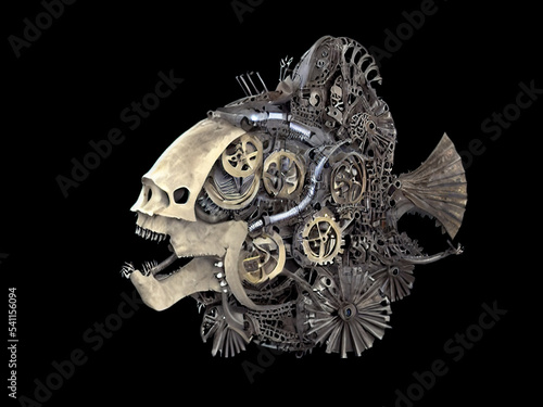 Mechanical steampunk fish s...
