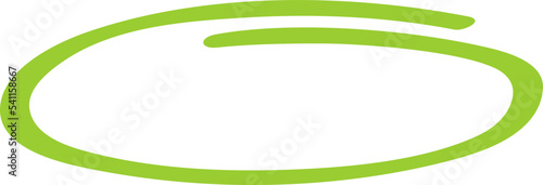 Green circle, pen draw. Highlight hand drawing circle isolated on background. Handwritten green circle. For marking text, numbers, marker pen, pencil, logo and text check, vector illustration