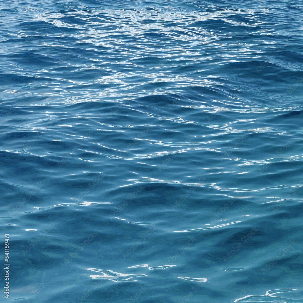 3d Render Seascape, Ocean surface and bright sunlight 3d Render Seascape, Ocean surface and bright sunlight