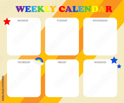 Weekly calendar календарь для записи текущих дел