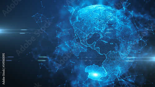 Global cyber security network, illustration