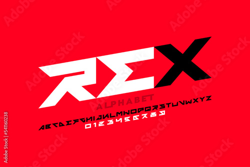 Modern font design, alphabet letters and numbers vector illustration