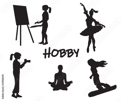 Print op canvas Various types of hobbies for people