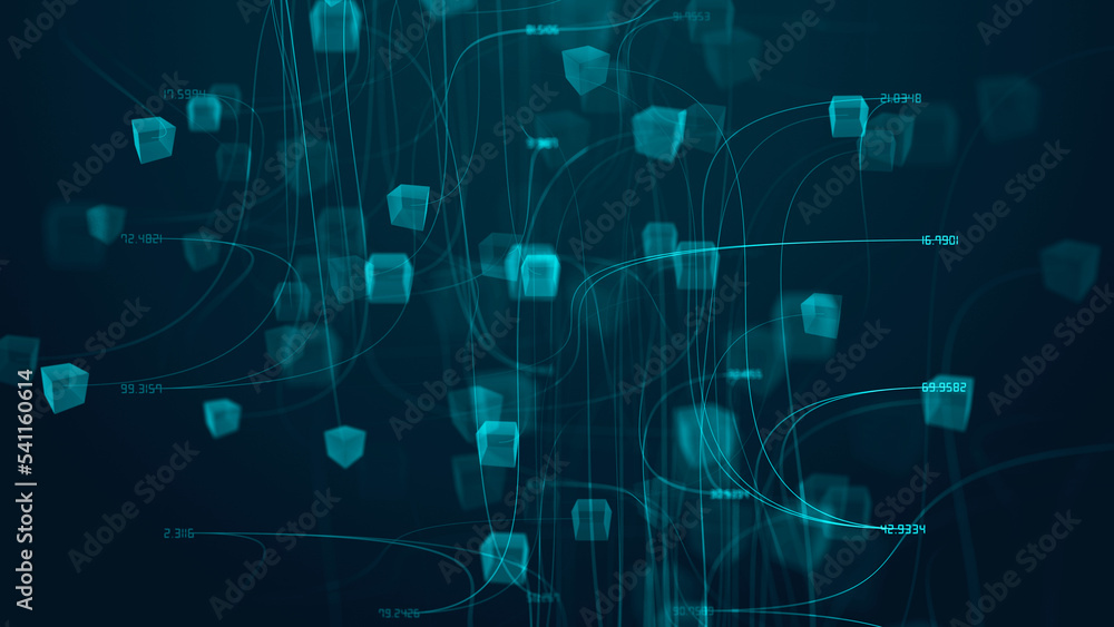 Blockchain Technology Conceptual Illustration Stock Illustration