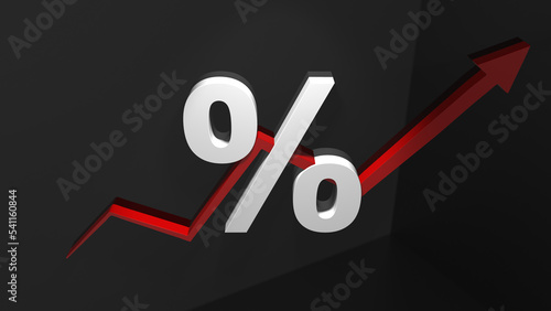 Increasing interest rate, illustration