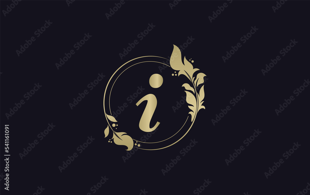 Golden circle leaf and beauty logo design with the letters and alphabets for brand and business Golden circle leaf and beauty logo design with the letters and alphabets for brand and business