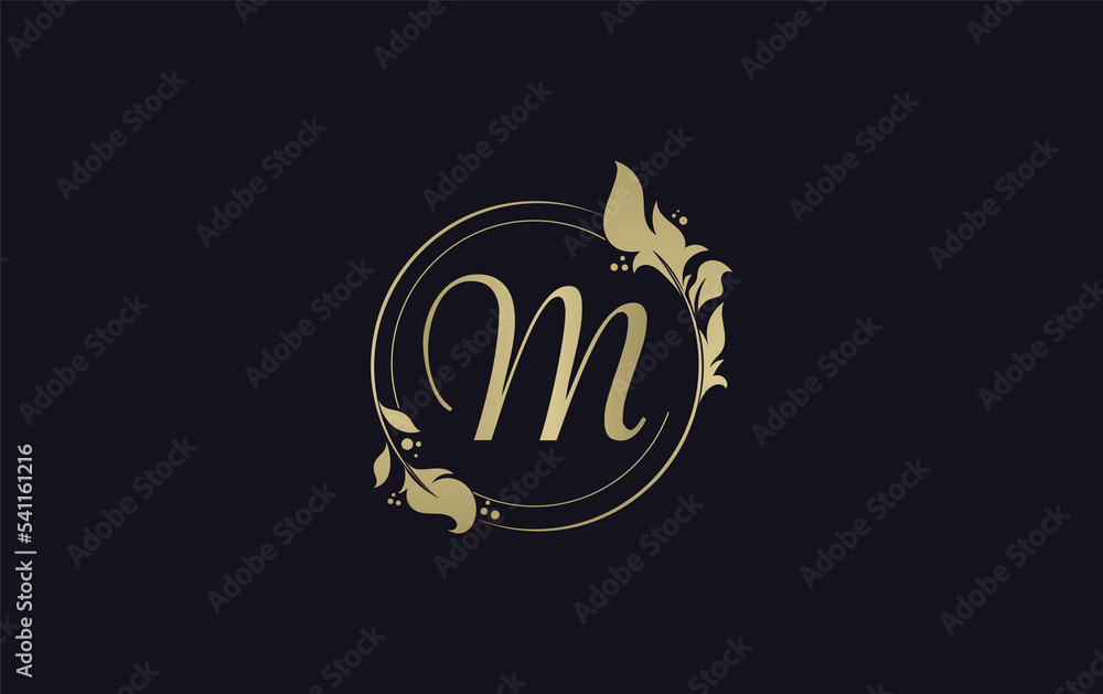 Golden circle leaf and beauty logo design with the letters and alphabets for brand and business Golden circle leaf and beauty logo design with the letters and alphabets for brand and business