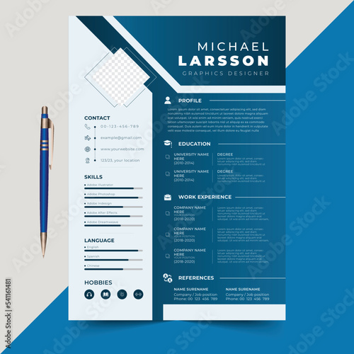 Creative modern professional CV, resume template vector design