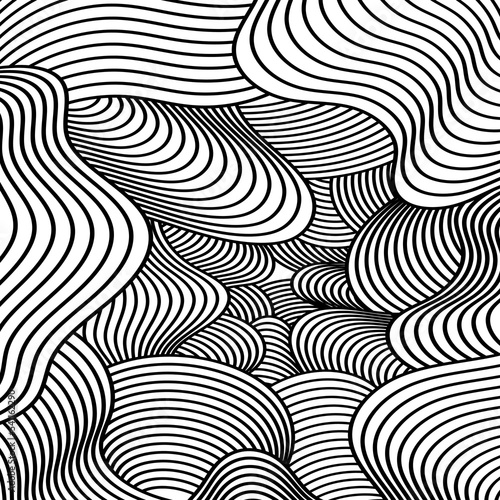 3D modern wave curve abstract presentation background. Lines layer background. Abstract stripes decoration, pattern, 3d vector illustration. Black and white background