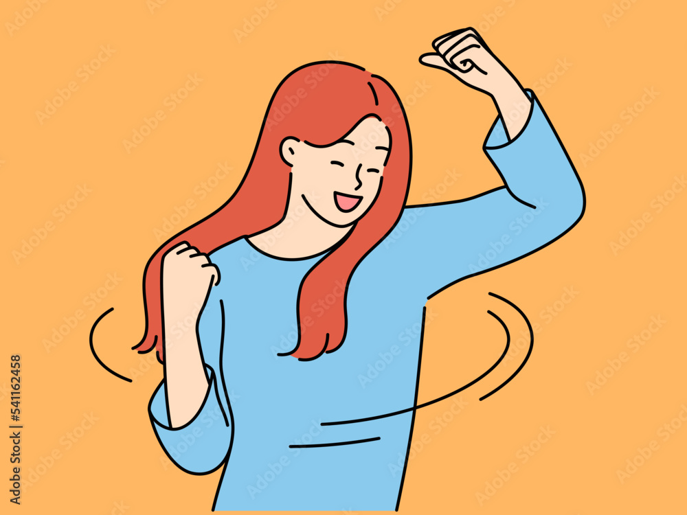 Overjoyed woman celebrate success