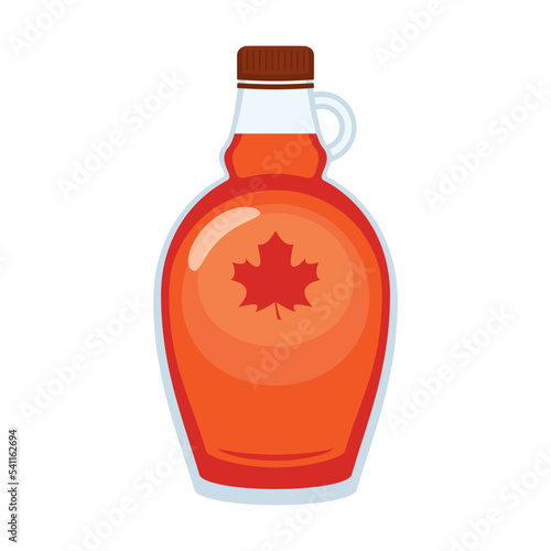 Full glass bottle of maple syrup icon vector. Maple syrup bottle icon isolated on a white background. Best natural sweetener drawing