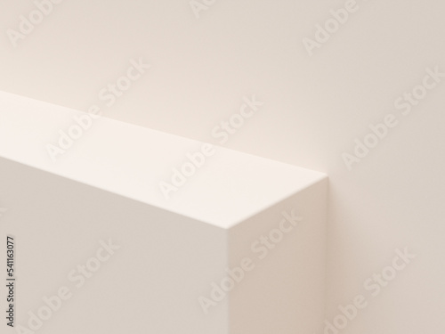 White product display podium stand background. geometric display presentation. concept display scene stage platform showcase, product, sale, banner, cosmetic. 3D rendering.