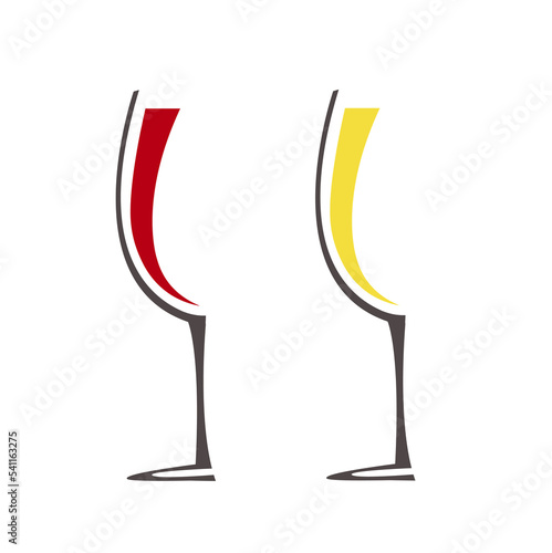 Wineglass with wine vector