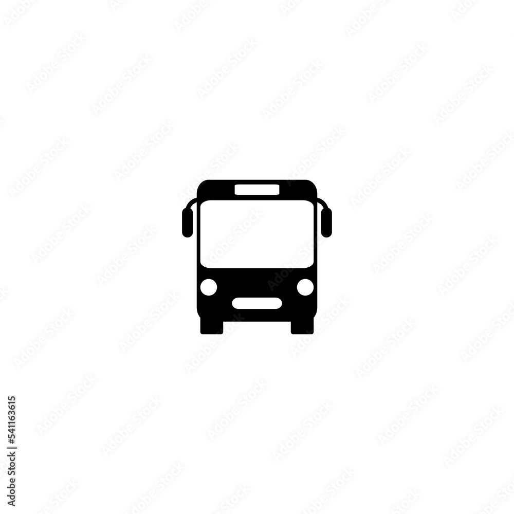 vector illustration of a bus from the front for an icon, symbol or logo. bus flat design