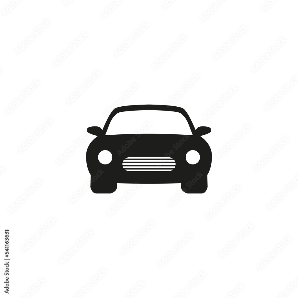 Vector illustration of a car from the front for an icon, symbol or logo. vehicle icon 