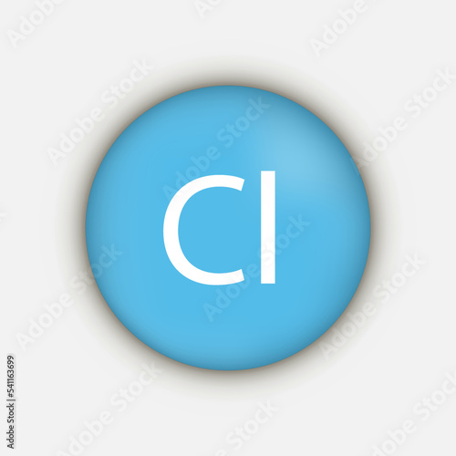 Chlorine Cl mineral vitamin supplement icon. Vector illustration.
