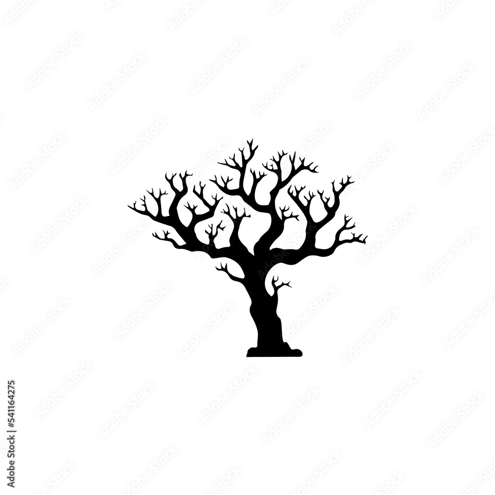 vector illustration of a tree without leaves for an icon, symbol or ...
