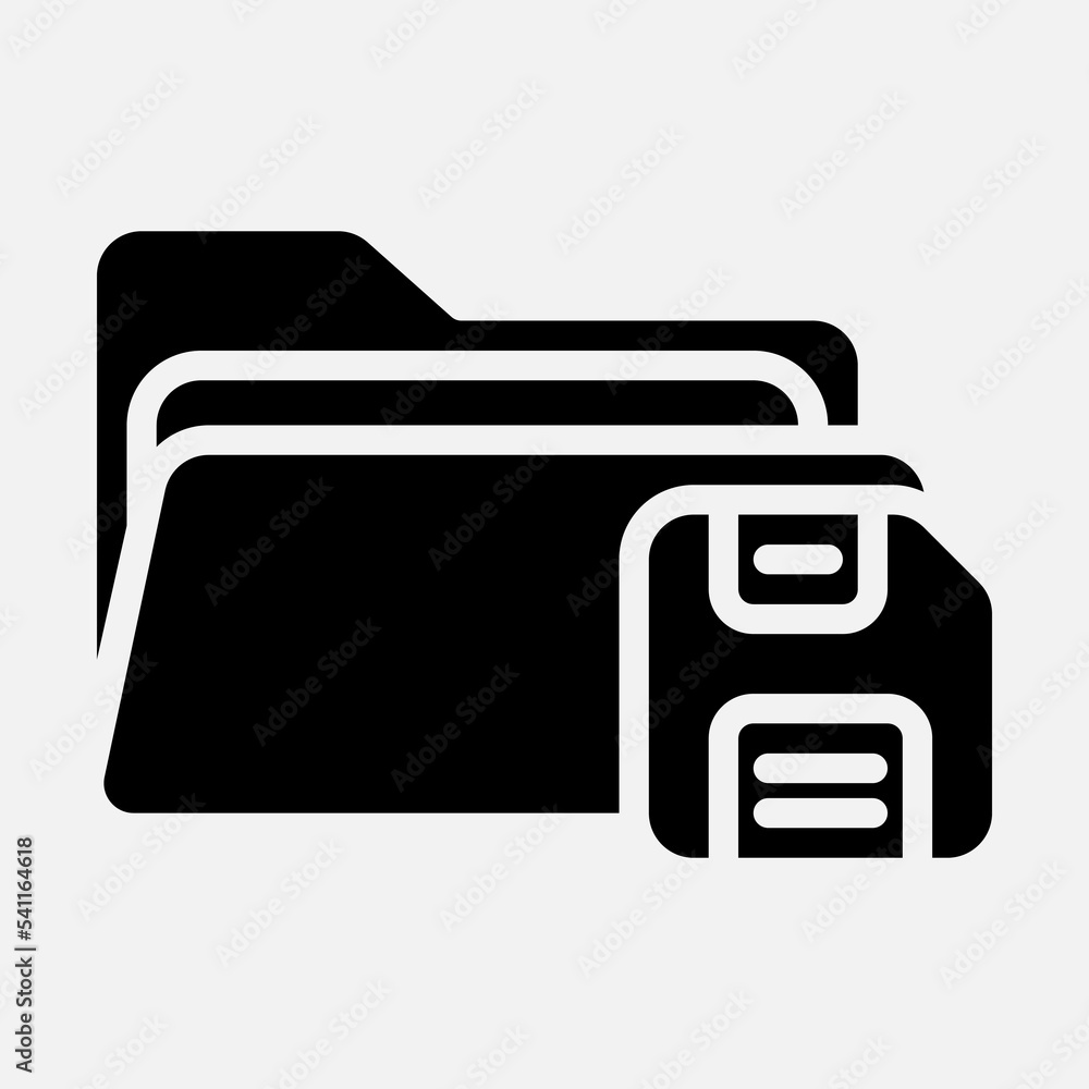 Save icon in solid style about folders, use for website mobile app presentation Save icon in solid style about folders, use for website mobile app presentation