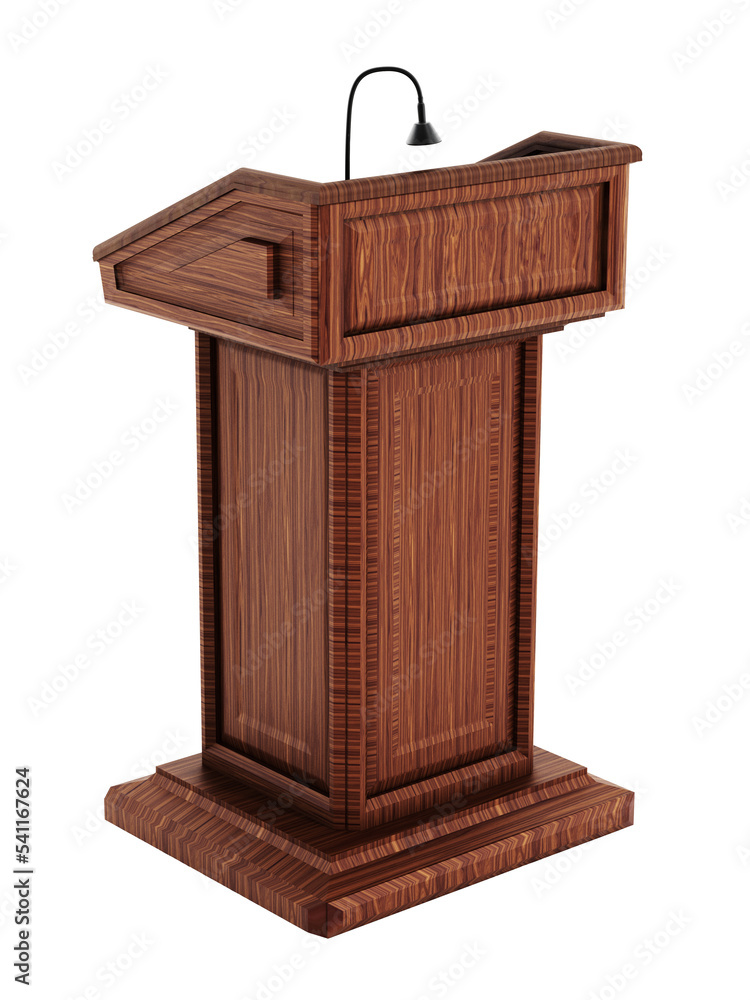 Wooden lectern on transparent background Wooden lectern on transparent background