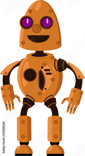 A steampunk robot. Vector illustration on a white isolated background.