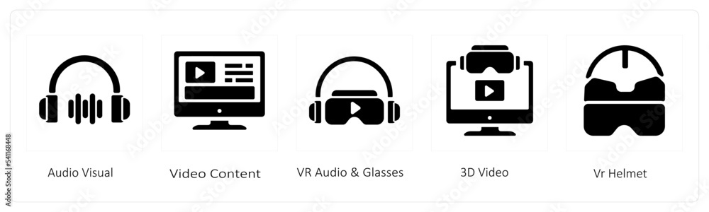 Audio Visual and video content Stock Vector | Adobe Stock